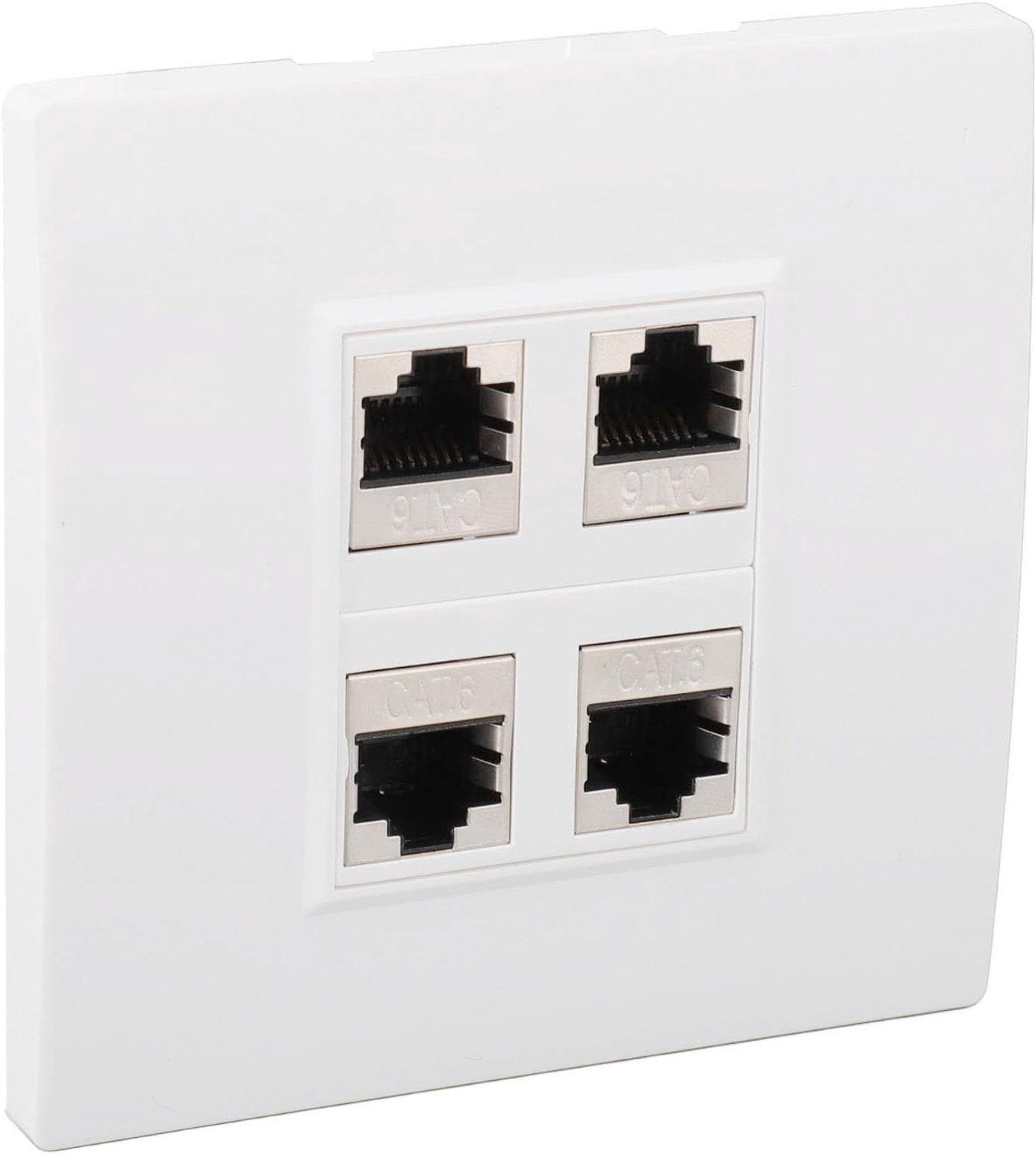 Srliya Cat 6 Ethernet-muurplaat 4-poort Handige Vrouw-vrouw
