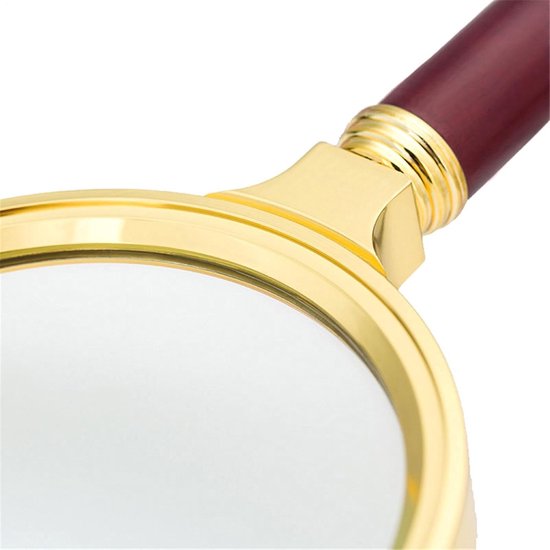Vintage loep - 10x vergrootglas rekwisiet, antiek koperen loep met — afbeelding 3