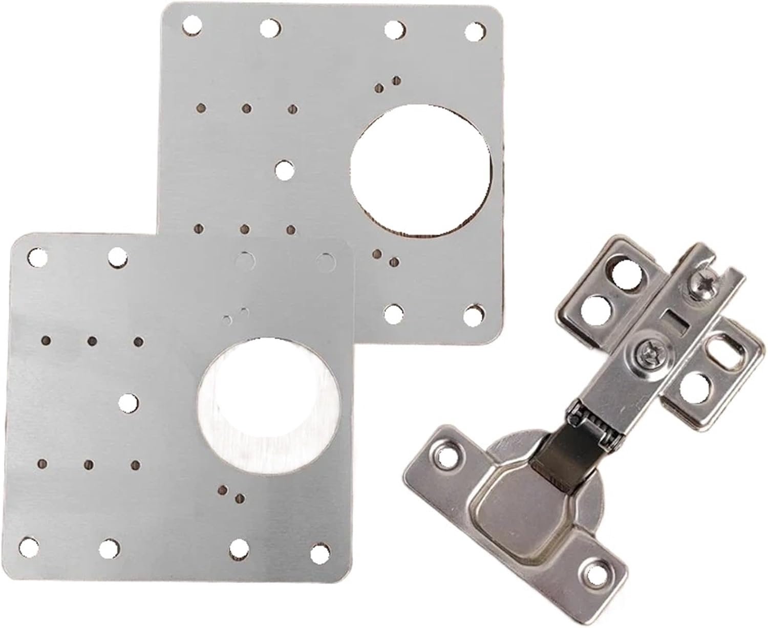 10/1 Paar Scharnier Reparatie Plaat Kast Deur Scharnier Montage Tool Meubelkast Hardware Rvs Scharnier Bevestigingsplaat Kit (A-4 Paar (8 Stk))