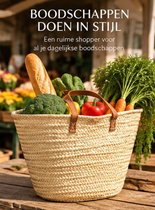Boodschappentas - Riet - Shopper - Rieten Strandtas - 52 (B) x 45 (H) x 36 (D) cm - Korte Hengsel - Shopping Bag - Ibiza Strandtas - Boodschappentassen Stevig - 100% Natuurlijke Materialen