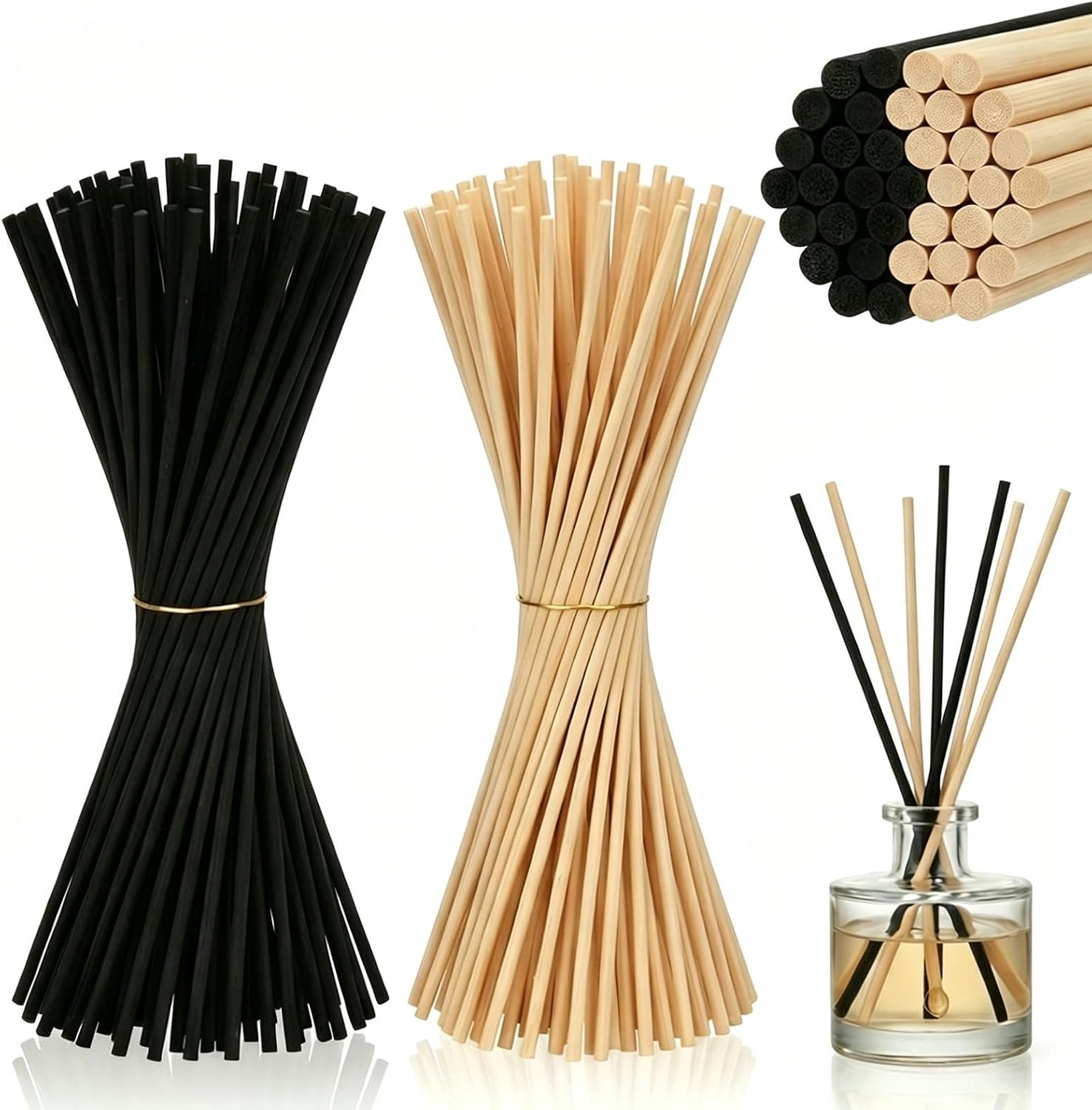Pack of 100 Fragrance Sticks Refill Pack 25cm x 3mm Room Fragrance Sticks Rattan Sticks Fibre Aroma Diffuser Essential - ShopVlot