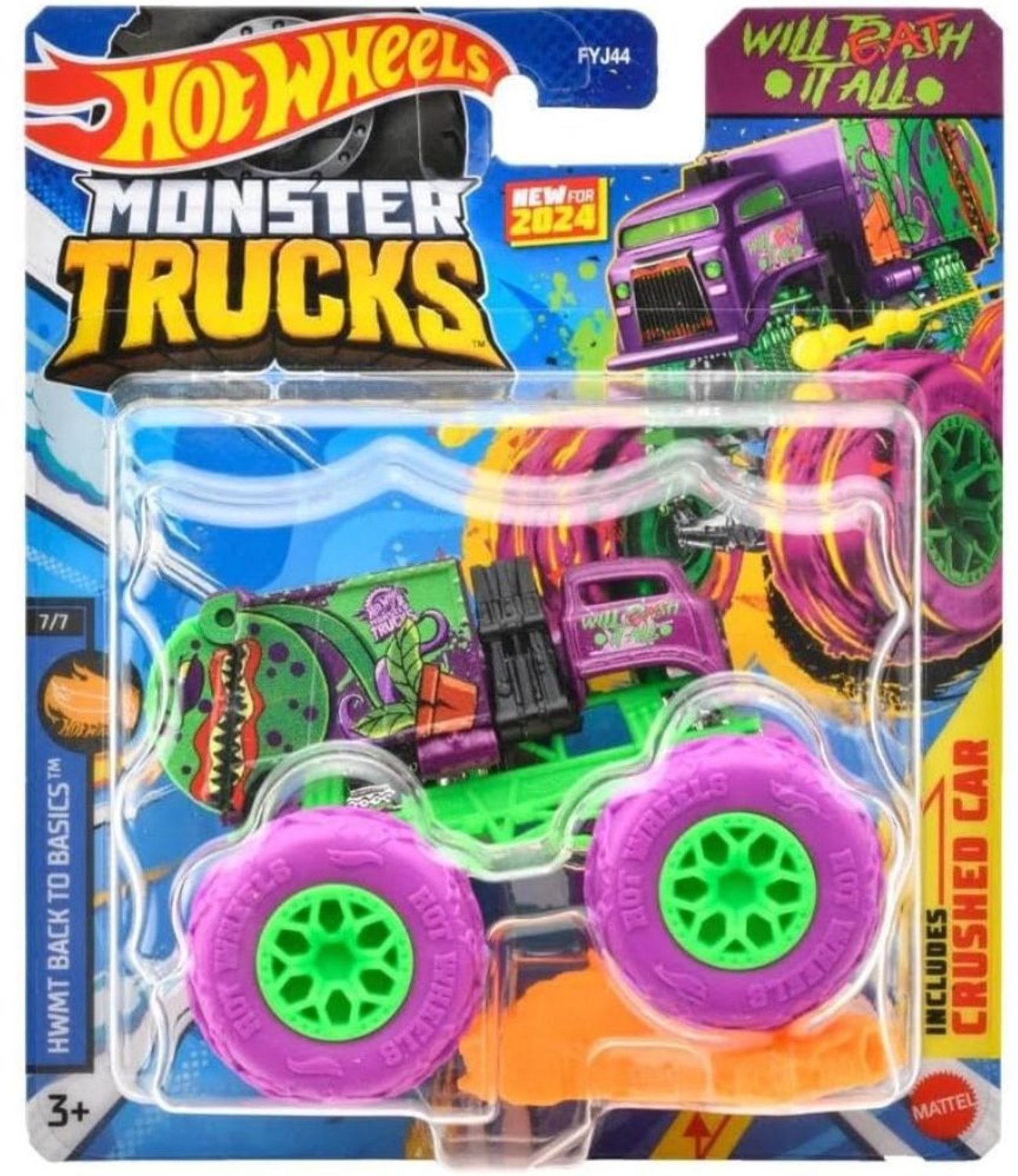 Hot Wheels Monster Jam truck Will Eat It All - monstertruck 9 cm schaal 1:64
