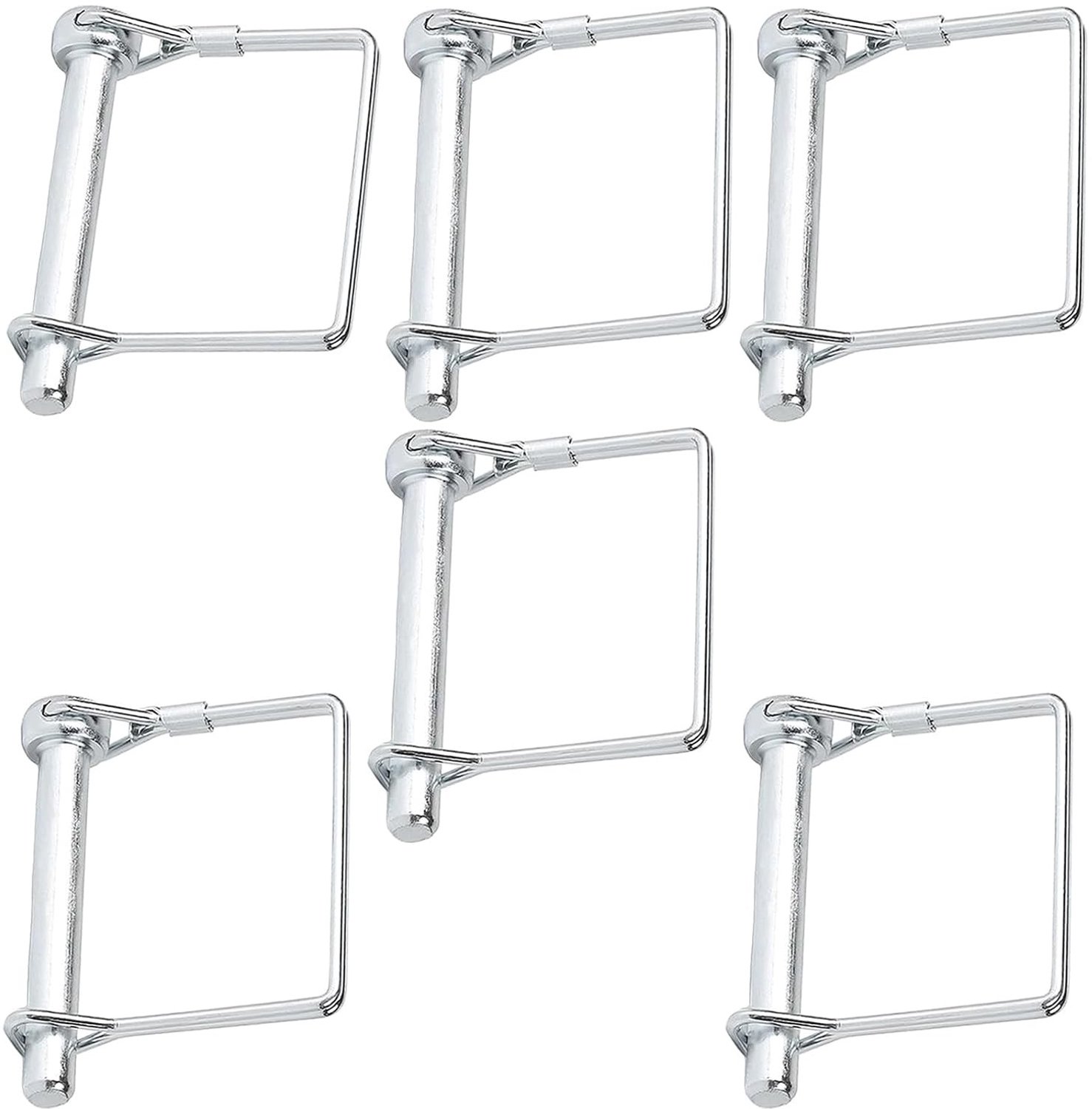 6 x 55 MM Clutch Pin en Lock Bolt - Rectangular Cotter Pins voor Tuin, Boerderij en Aanhangwagengebruik