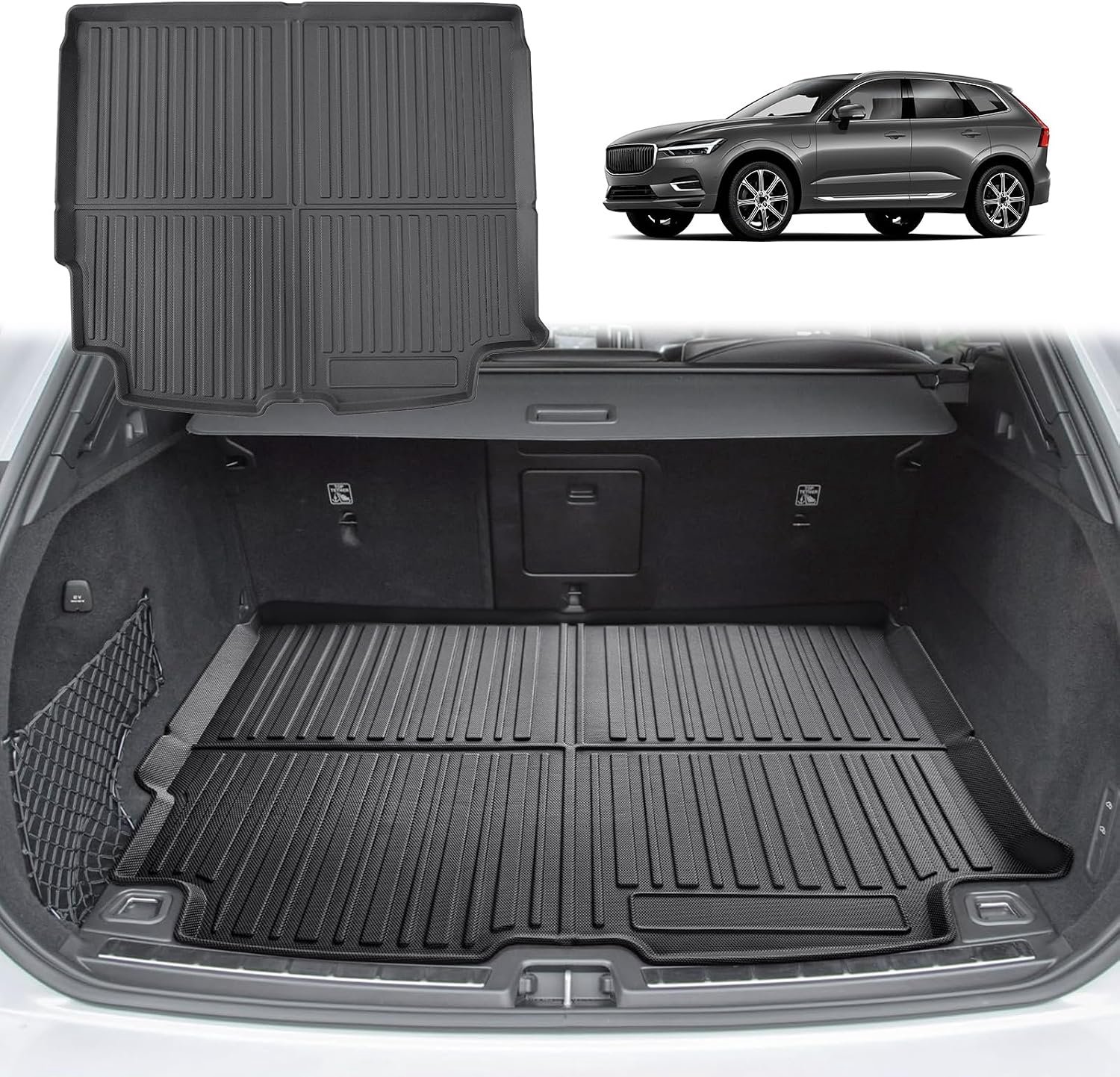 GAFAT XC60 2018-2025 2026 Car Trunk Mat, Easy to Fold, TPE All-Weather Mats for Facelift XC60 2026, Original 3D - ShopVlot