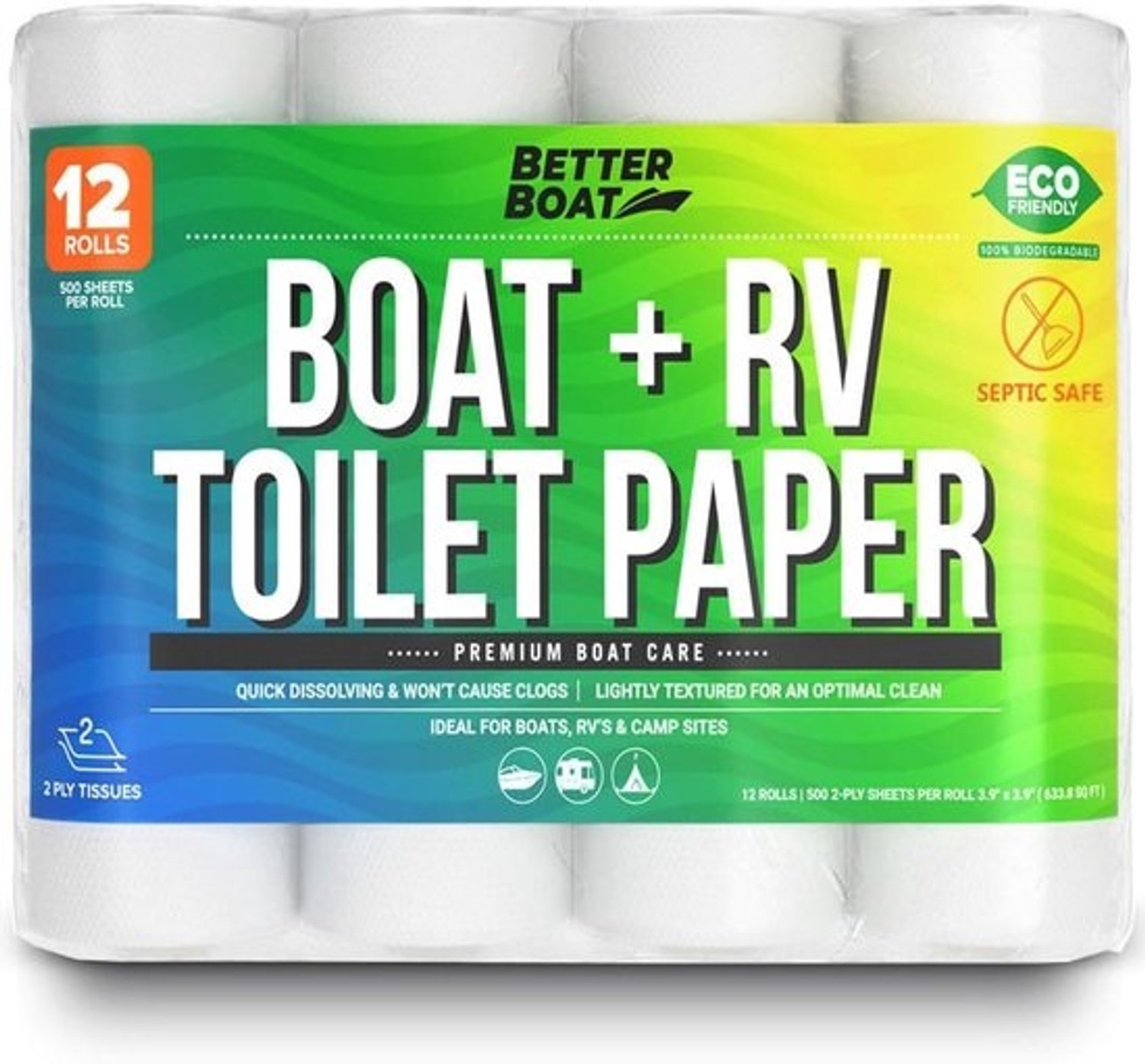 Biologisch afbreekbaar toiletpapier - Voor boot en camper - 12-pack