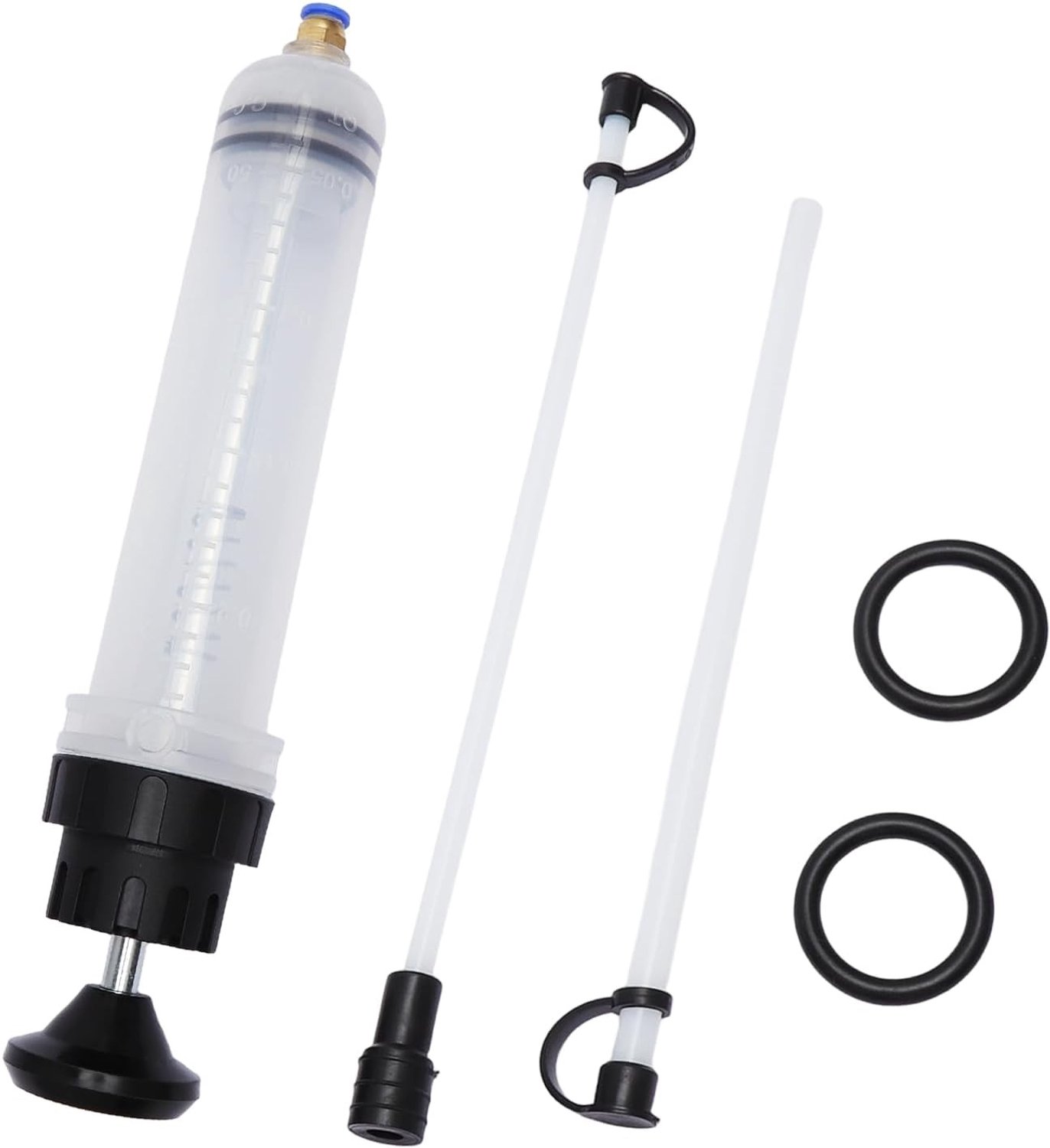 Handmatige Olie Extractor Pomp 200 ml - Inclusief 2 Slangen en Bevestigingen voor Motorolie, Remvloeistof en Koelvloeistof, Robuuste Vloeistofpomp voor Werkplaats en Onderhoud