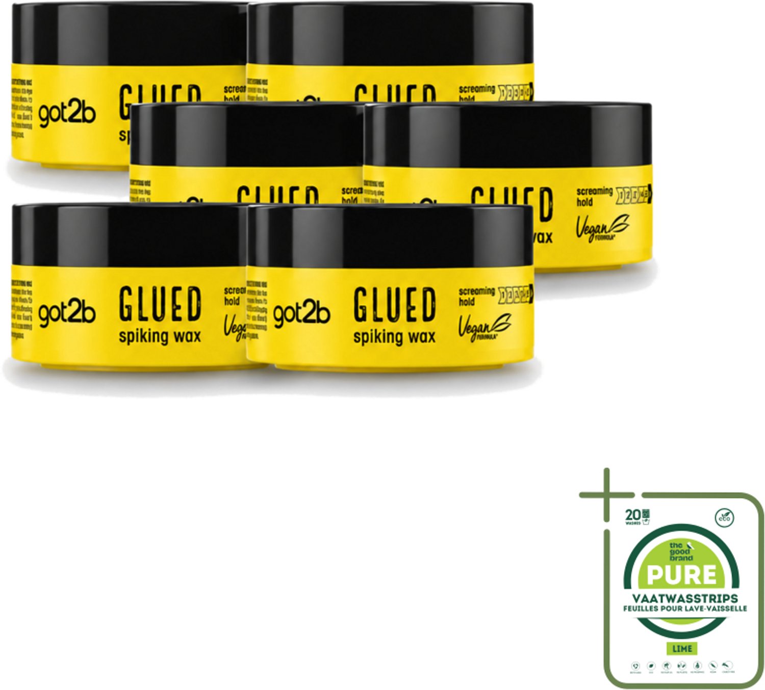 6 x Got2B - Spiking Wax - Glued - 75 ml - Grootverpakking - Haarkleur - Haartypen - Haartypen - Haartypen - Haartypen