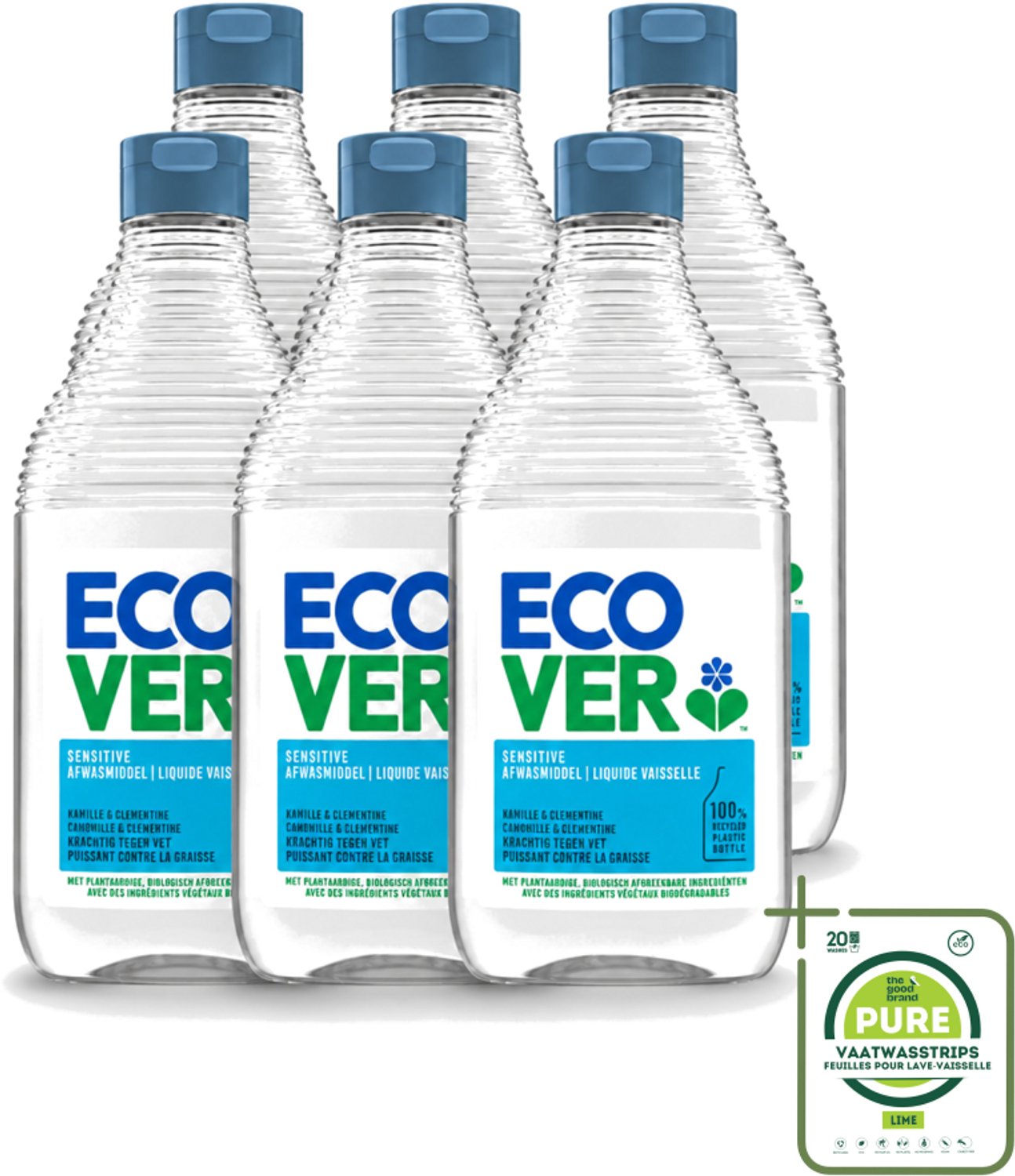 6 x Ecover - Afwasmiddel - Kamille & Clementine - 950 ml - Grootverpakking - Vaatwasstrips - Afwasmiddel Kamille En Clementine - Plantaardig Afwasmiddel - Biologisch Afbreekbaar - Duurzaam Afwasmiddel - Zacht Voor De Huid