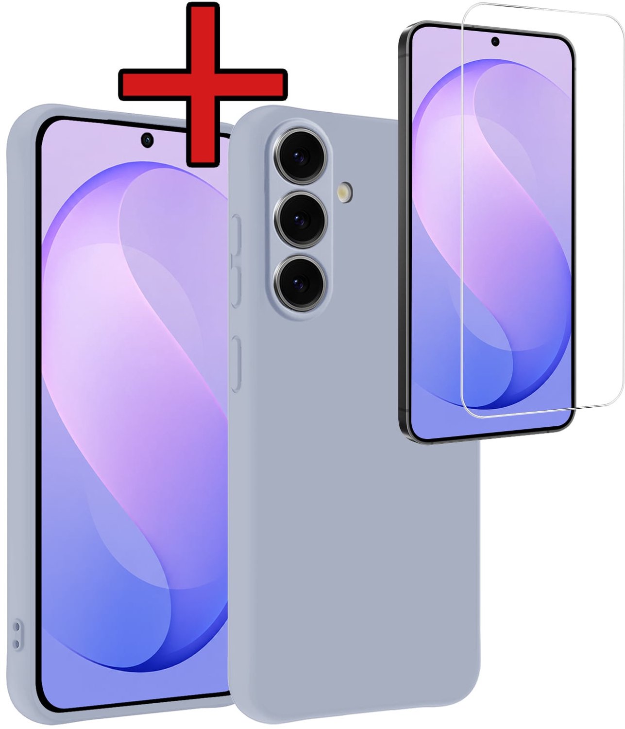 Hoesje - Met Screenprotector - Geschikt voor Samsung Galaxy S26 FE - Sterk & Shockproof - Telefoon Hoes - Back Cover - Siliconen Case - Telefoonhoes - Lila