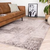 Patchwork vloerkleed - Deep Taupe/Grijs 80x150cm