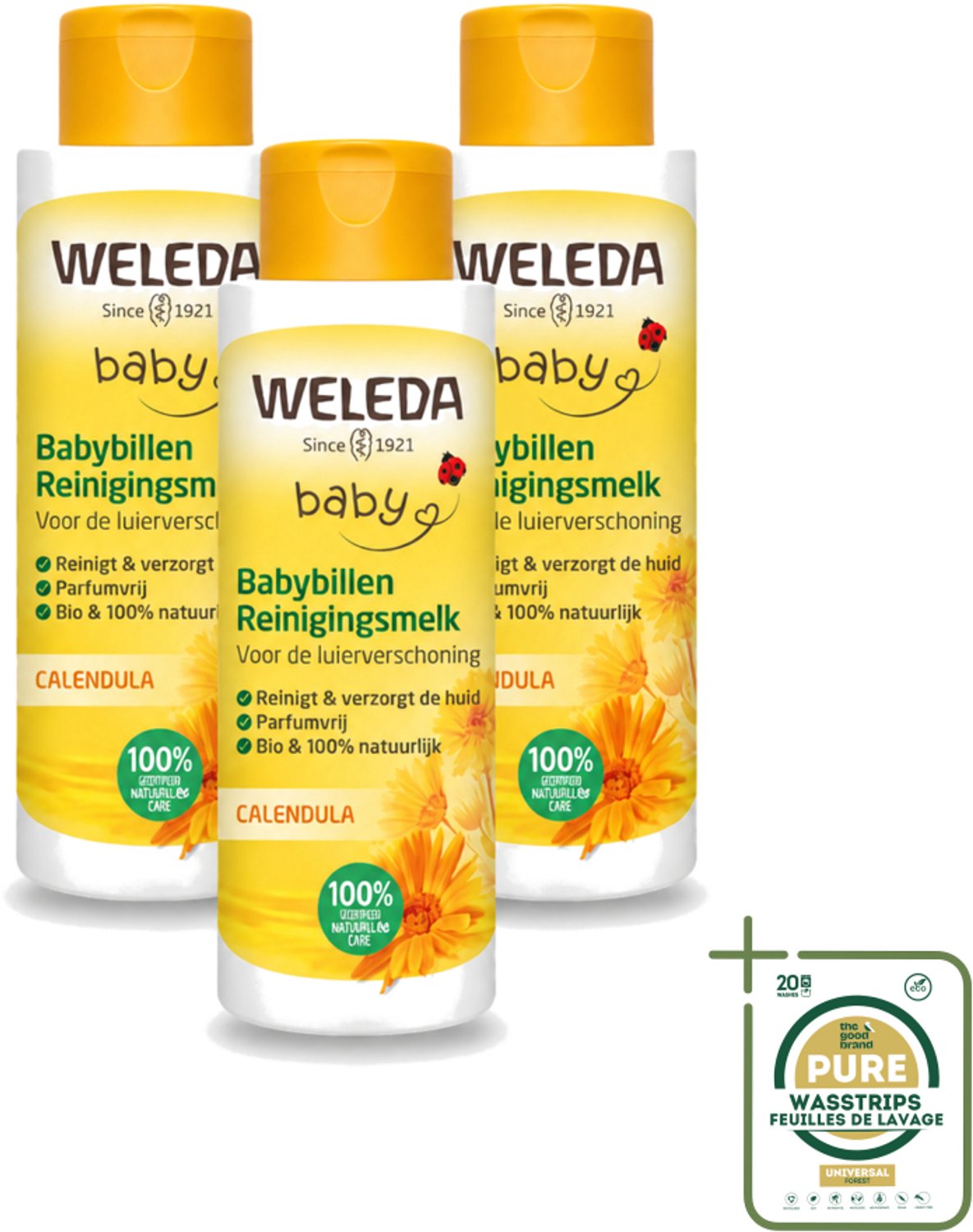 3 x WELEDA - Reinigingsmelk - Babybillen Calendula - 400 ml - Babybillen Reinigen - Natuurlijke Babyverzorging - Calendula Melk - Gevoelige Huid Verzorgen - Babyhuid Verzorging
