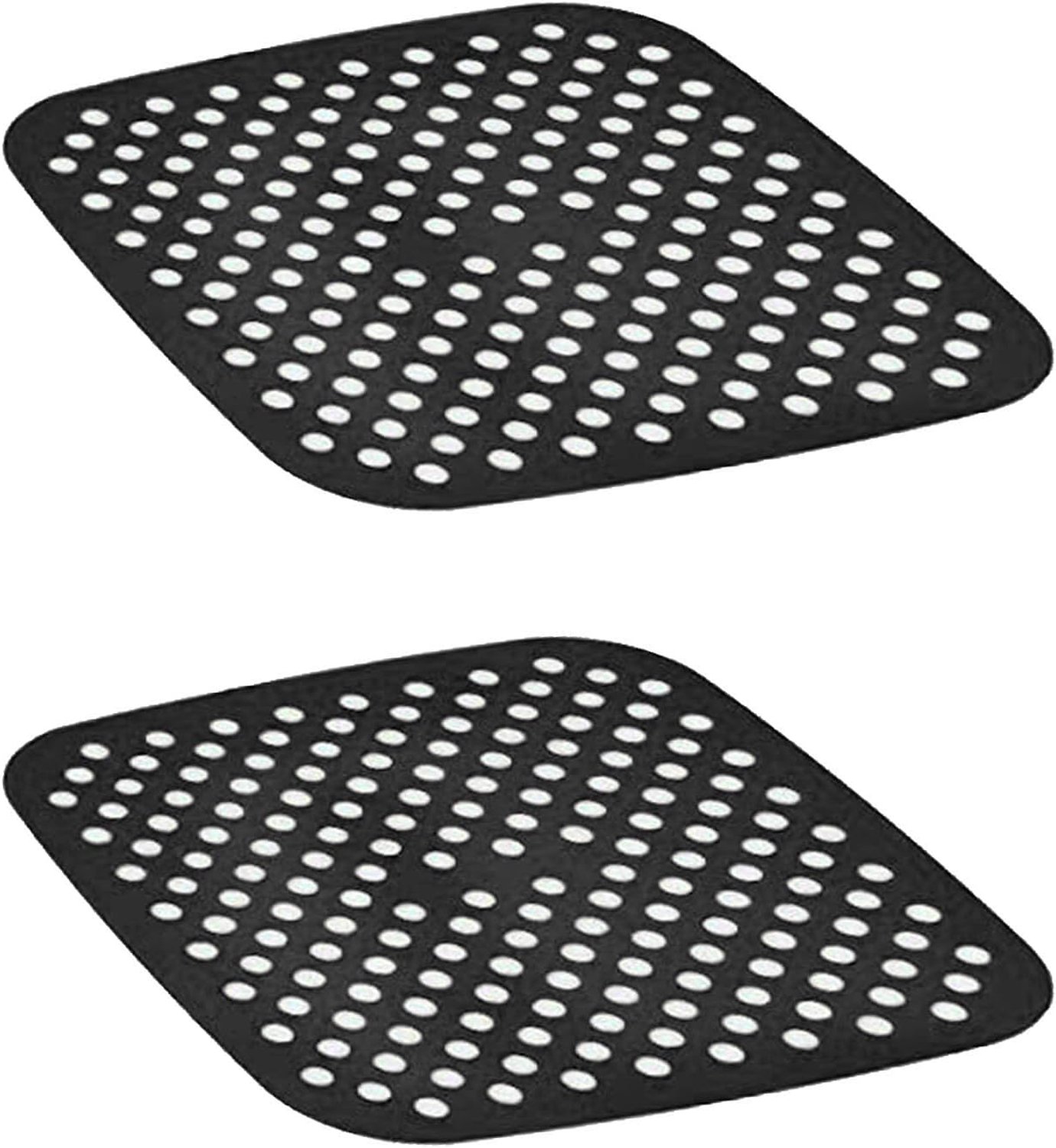 Annadue 2 Stuks Siliconen Friteuse Voeringen Vierkant 22cm (BLACK)