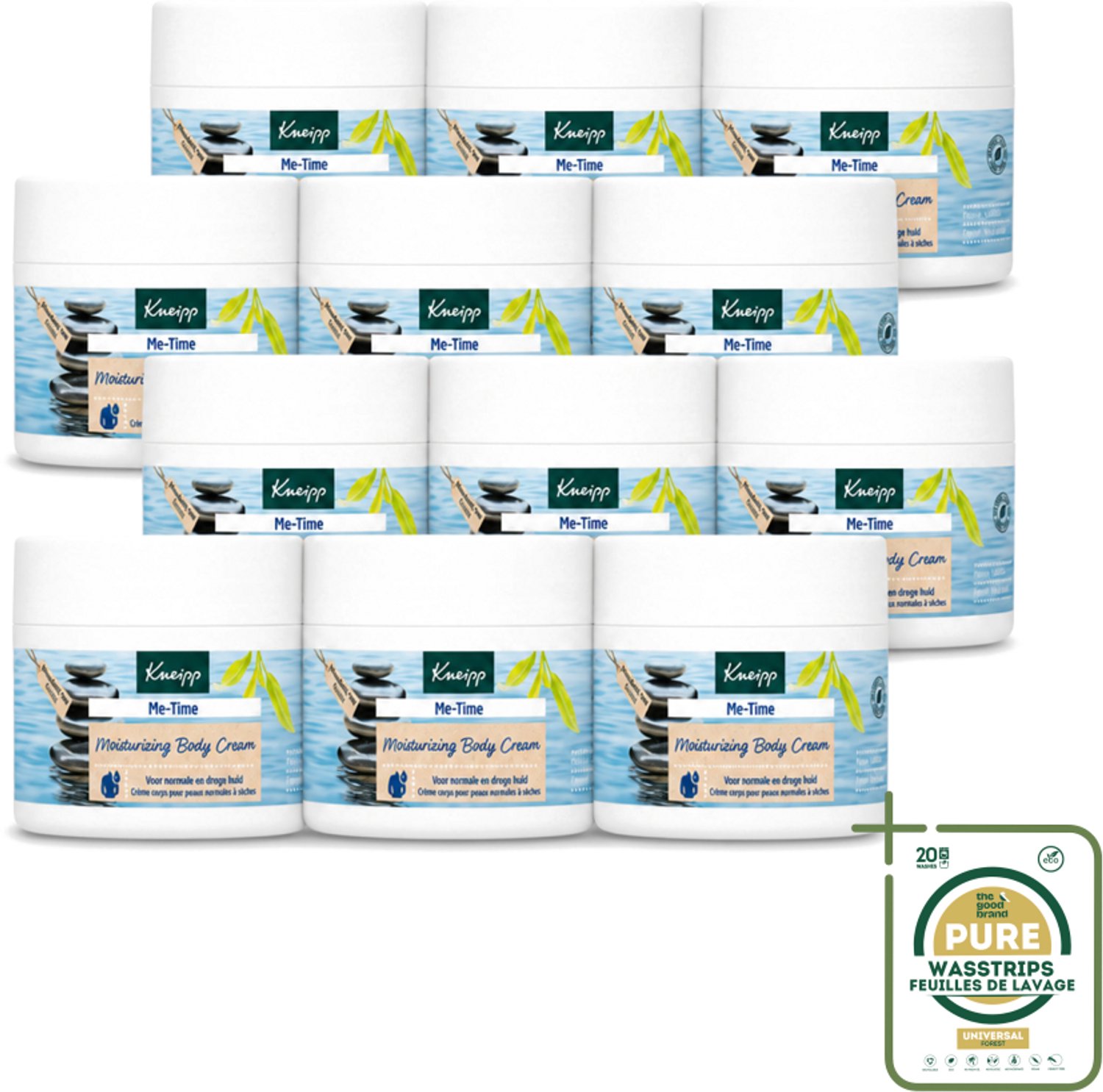 12 x Kneipp - Body crème - Me‑Time - Patchouli & Sandelhout - 200 ml - Wasstrips - Kneipp Bodycrème Me-Time - Rustgevende Crème - Patchouli En Sandelhout - Huidverzorging - Natuurlijke Crème