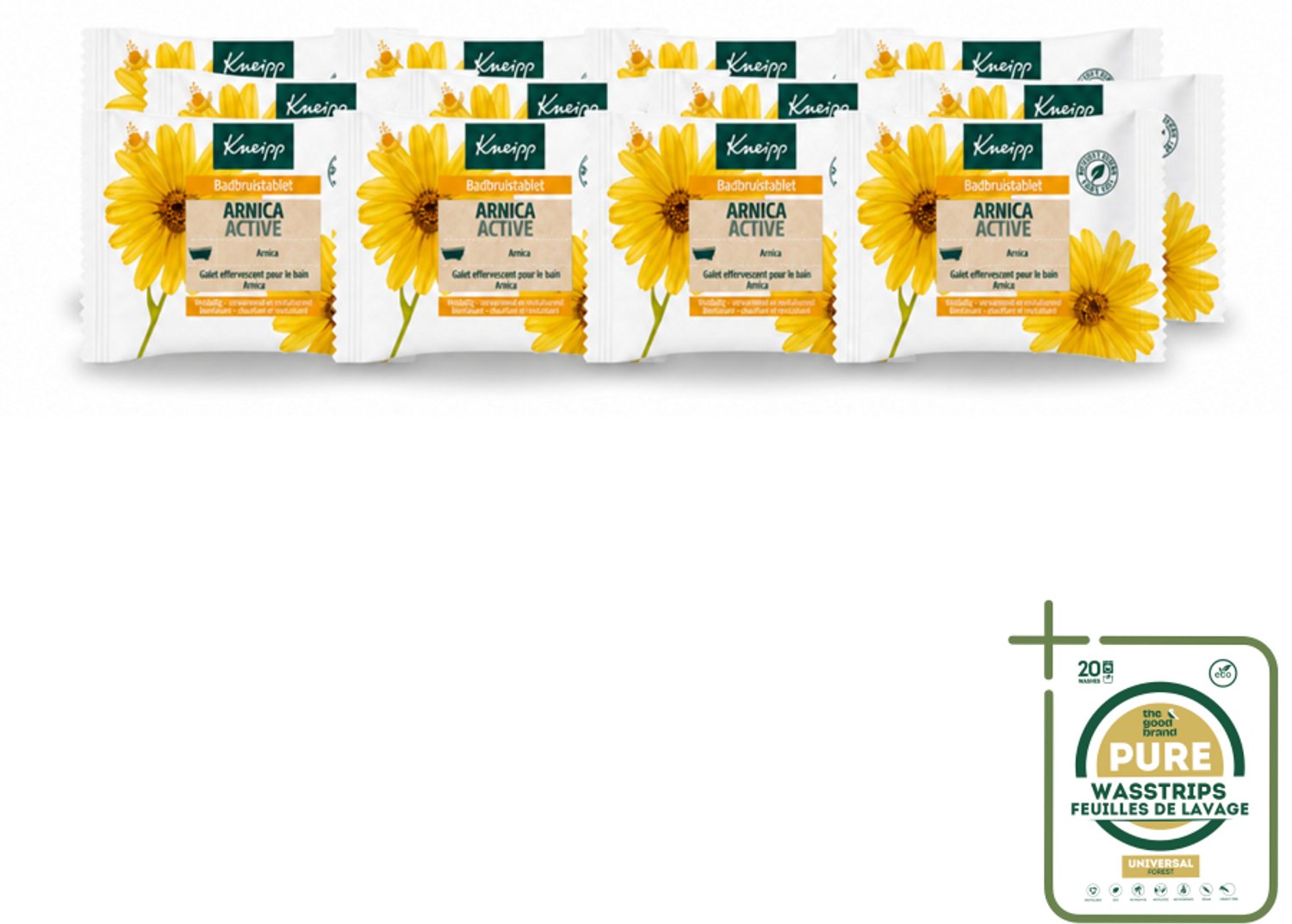 12 x Kneipp - Badbruistablet - Arnica - Wasstrips - Badtablet - Arnica Badtablet - Herstelbad - Verwarmend Bad - Ontspannend Bad