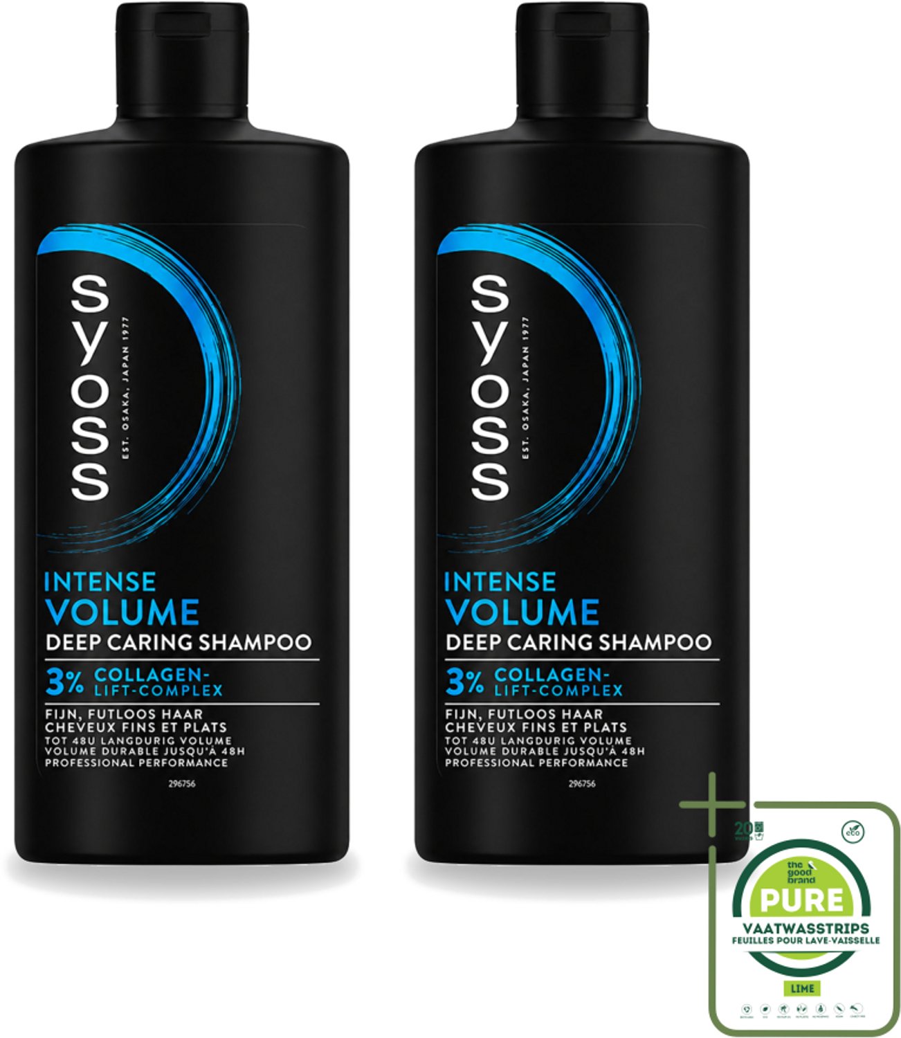 2 x SYOSS - Volume 440 ml - Shampoo - Voor Volumeboost - 440ml - Grootverpakking - Vaatwasstrips - Volume Shampoo - Volume Boost - Fijn Haar - Futloos Haar - Natuurlijk Volume