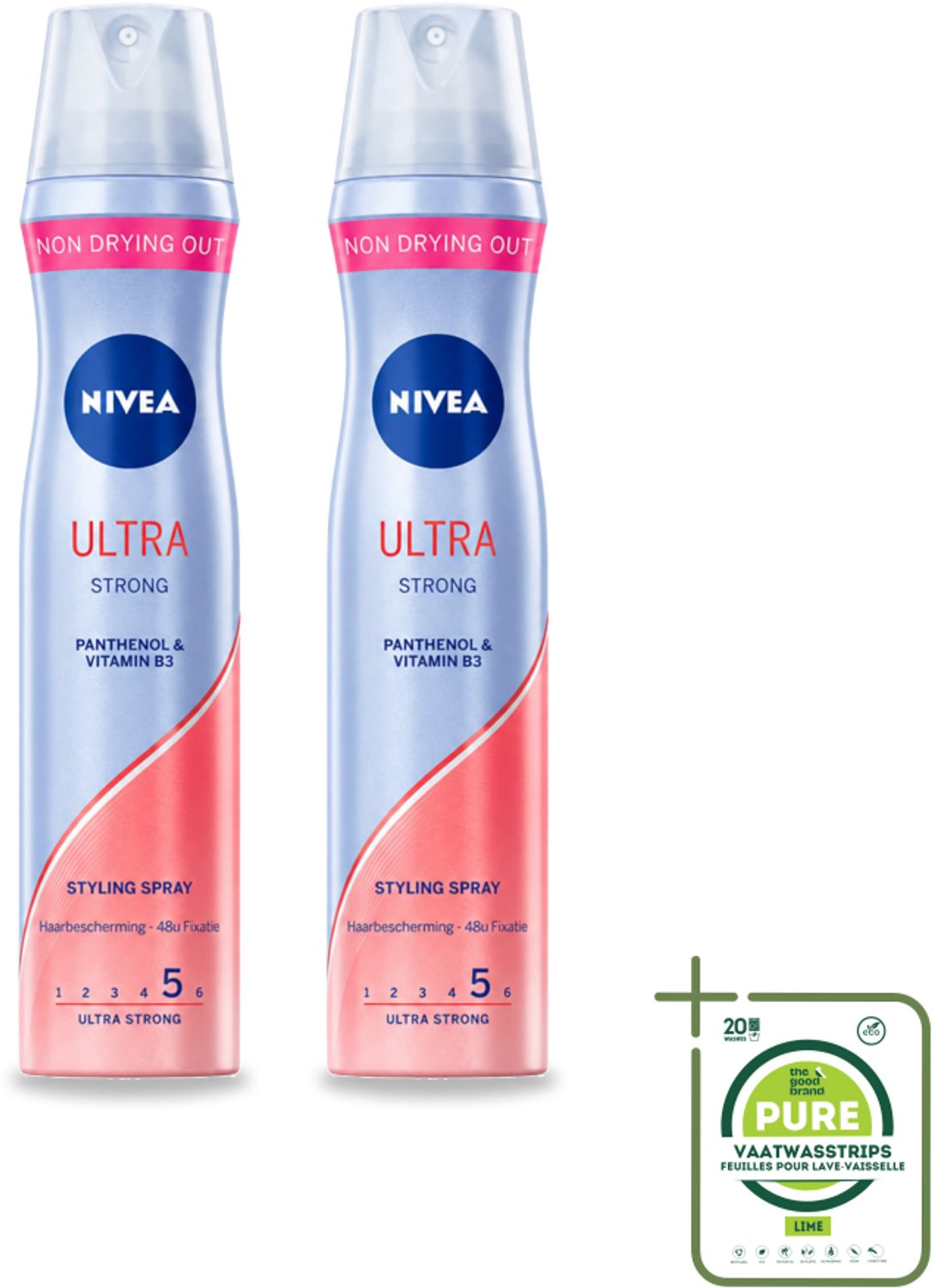 2 x Nivea - Haarspray - Ultra Strong - 250 ml - Grootverpakking - Haarspray - Haarkleur - Haartype - Haarspray 24 Uur - Haarspray Zonder Plak