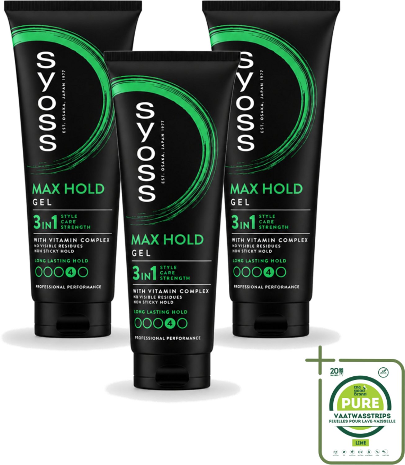 3 x Syoss - Max Hold - Haargel - Maximale Hold - 250 ml - Grootverpakking - Haargel - Maximale Hold - Styling - Haarverzorging - Haarherstel
