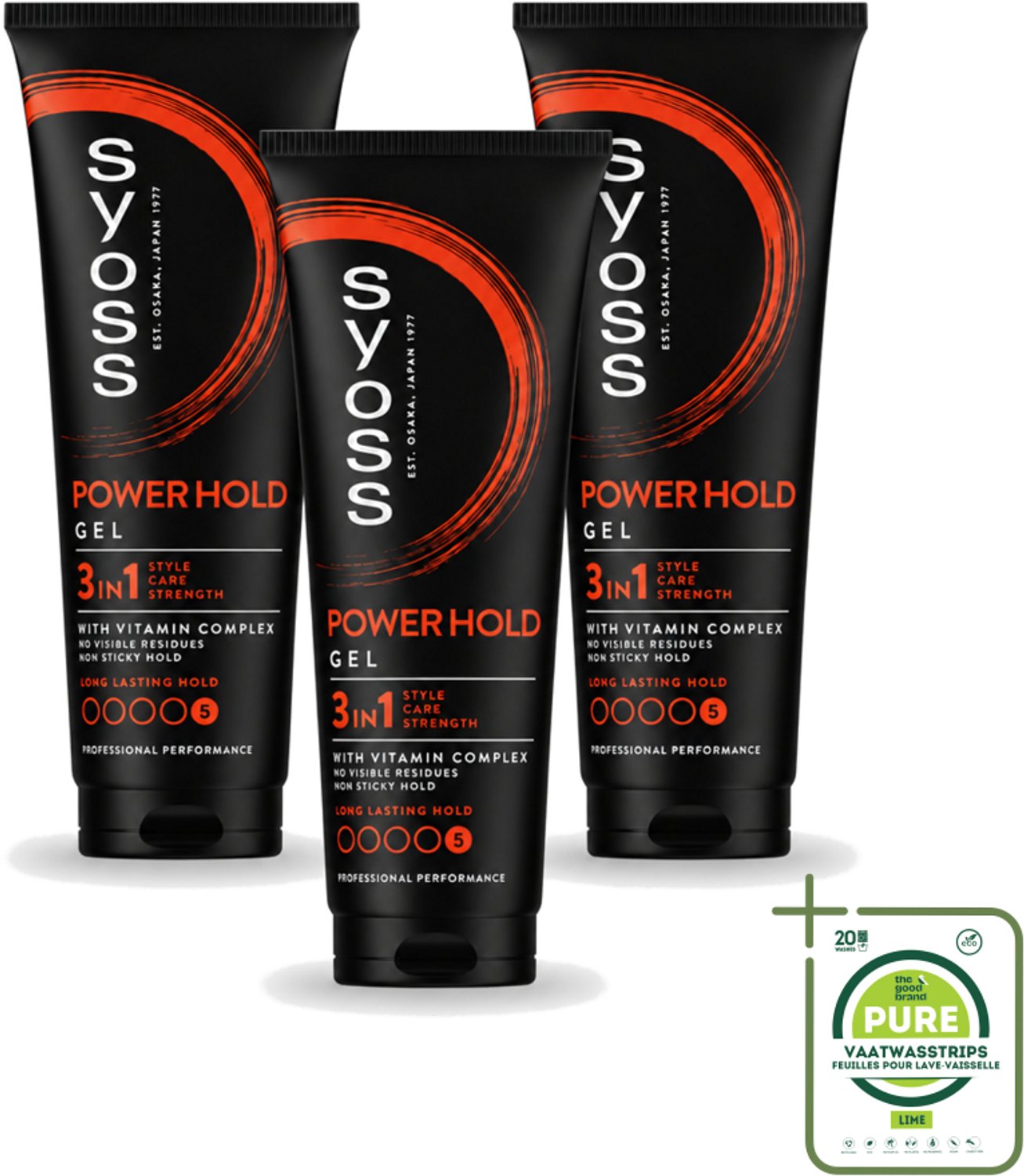 3 x Syoss - Power Hold - Haargel - Extra Sterke Fixatie - 250 ml - Grootverpakking - Haargel - Krachtige Fixatie - Stijl - Haarverzorging - Salonkwaliteit