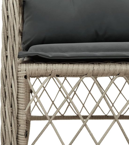 Poly rattan weerbestendig Bistroset 80 cm lichtgrijs — afbeelding 3