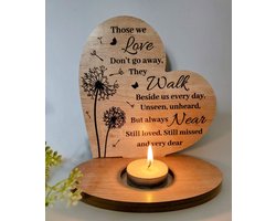 Cadeau - herdenking - Waxinelichthouder met een betekenisvolle tekst - Kado - Decoratie - Overleden dierbare - Geschenk - Memorial - Gift