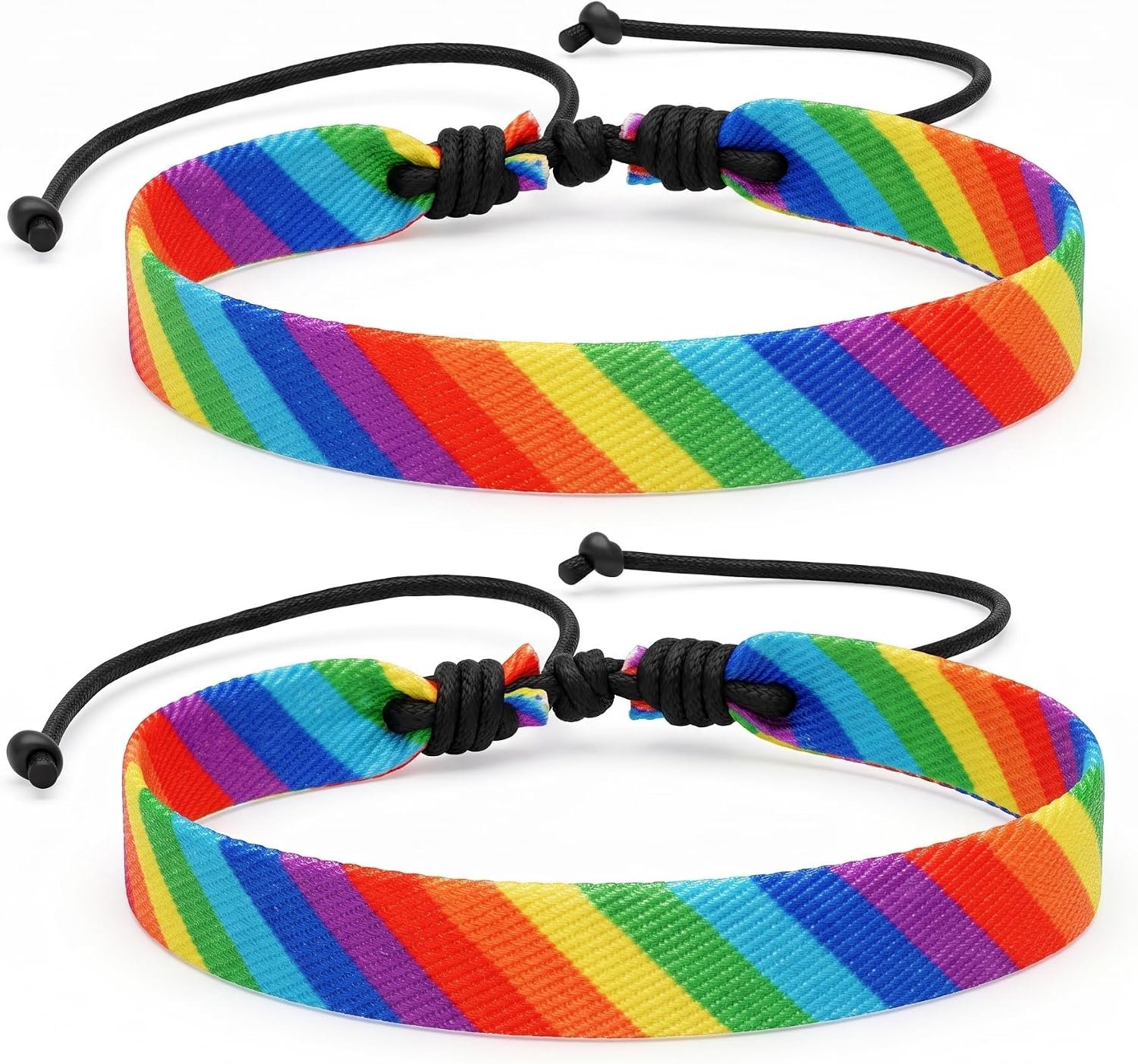 Regenboog Vriendschapsarmbandjes Handgemaakt - Set van 2 Stuks Verstelbaar