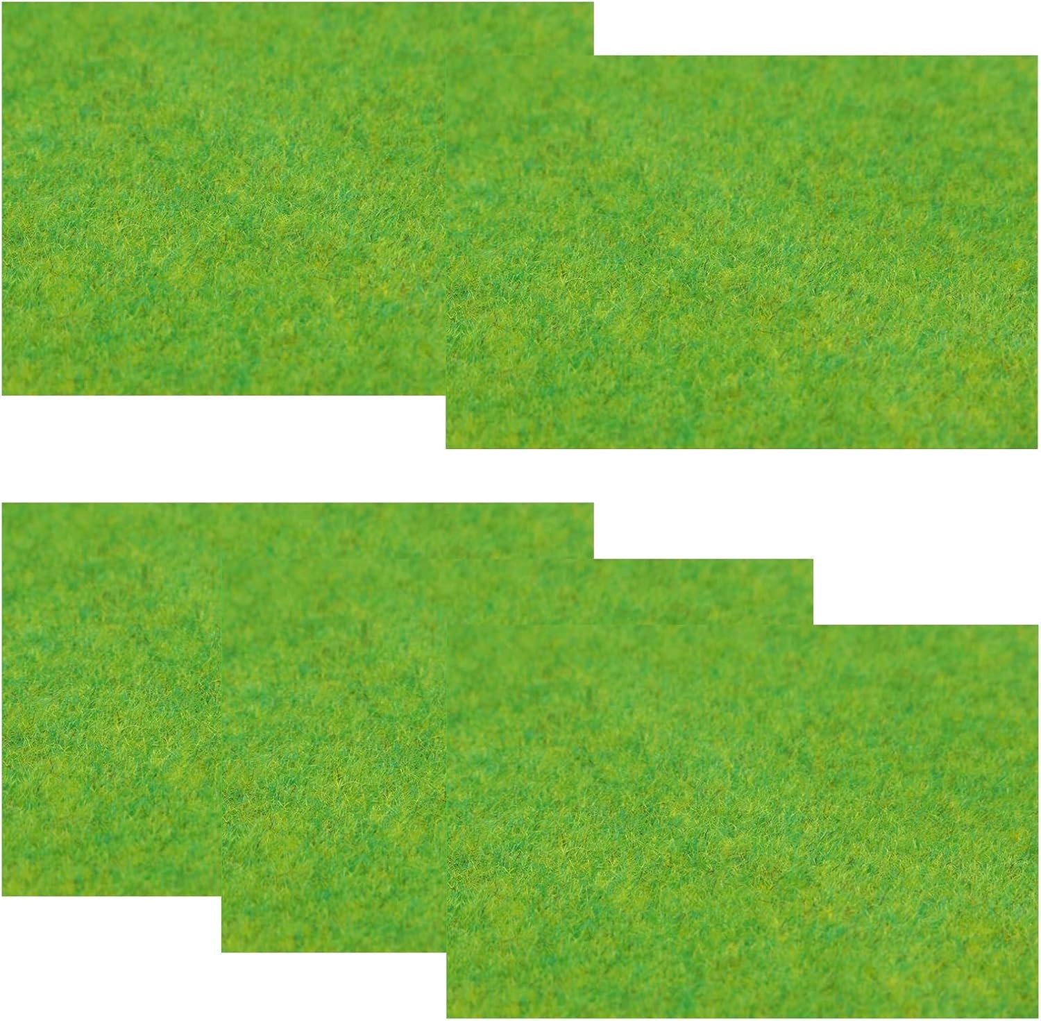 Set van 5 Kunstgrasmatten 20x30 cm voor Modelspoor, Tuinlandschap en Diorama's - Lichtgroen Kunstgras voor Realistische Landschappen