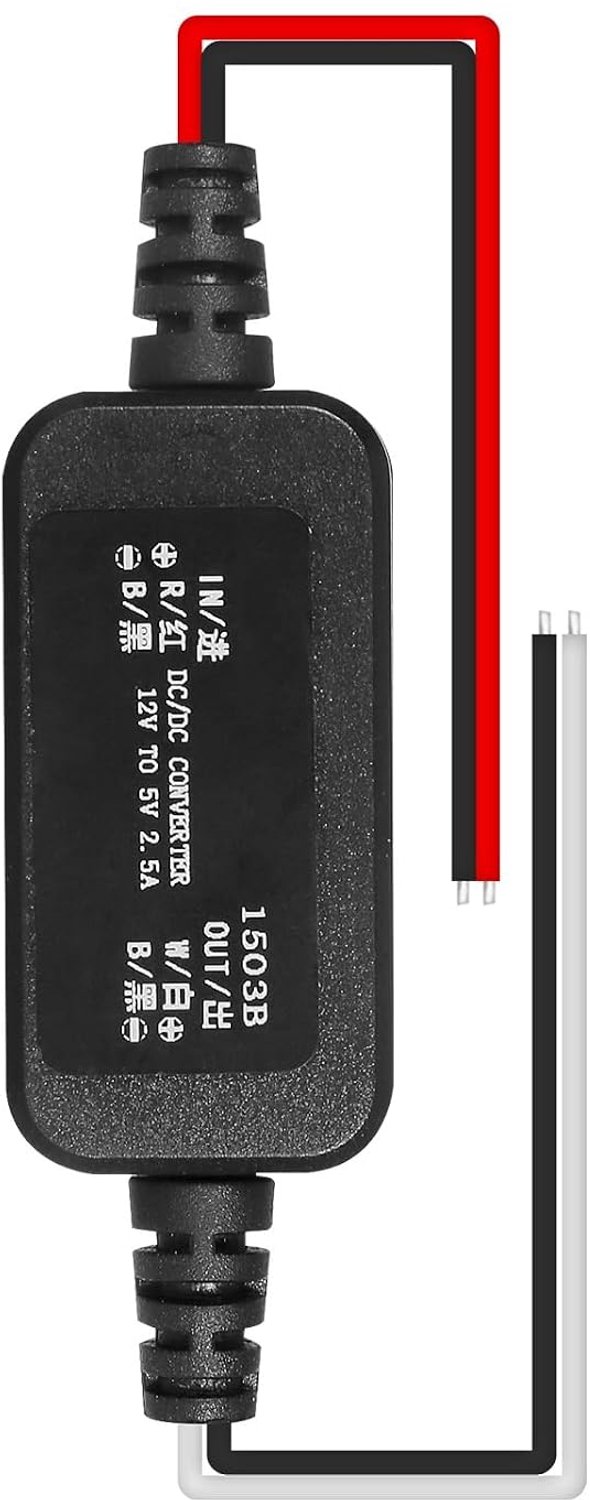 Jadeshay DC DC Omvormer 12V naar 5V 2.5A Step Down Omvormer Spanningsomvormer 12V naar 5V Waterdichte Buck-Converter Voeding voor Auto's en Voertuigen