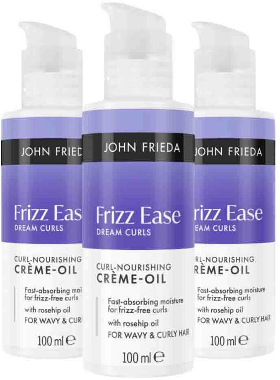 John Frieda - Frizz Ease Dream Curls Crème-Oil - 3 x 100 ml - Voordeelverpakking