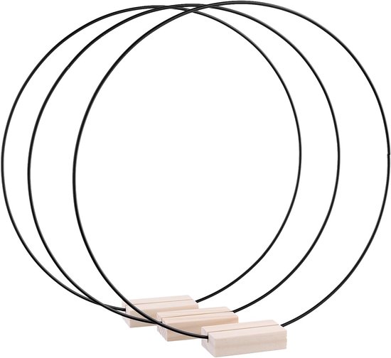 10 stuks 30 cm metalen ringen om te knutselen, decoratie met voet, zwarte decoratieve ringen om op te hangen voor doe-het-zelf bloemen, knutselen, handwerk, bruiloftskransdecoratie — afbeelding 4
