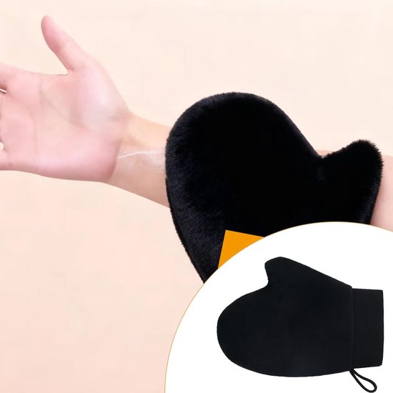 6 stuks ultrazachte zelfbruinende handschoen met dubbelzijdige applicator, zelfbruiner voor mousse, lotion, crème (zwart) — afbeelding 2
