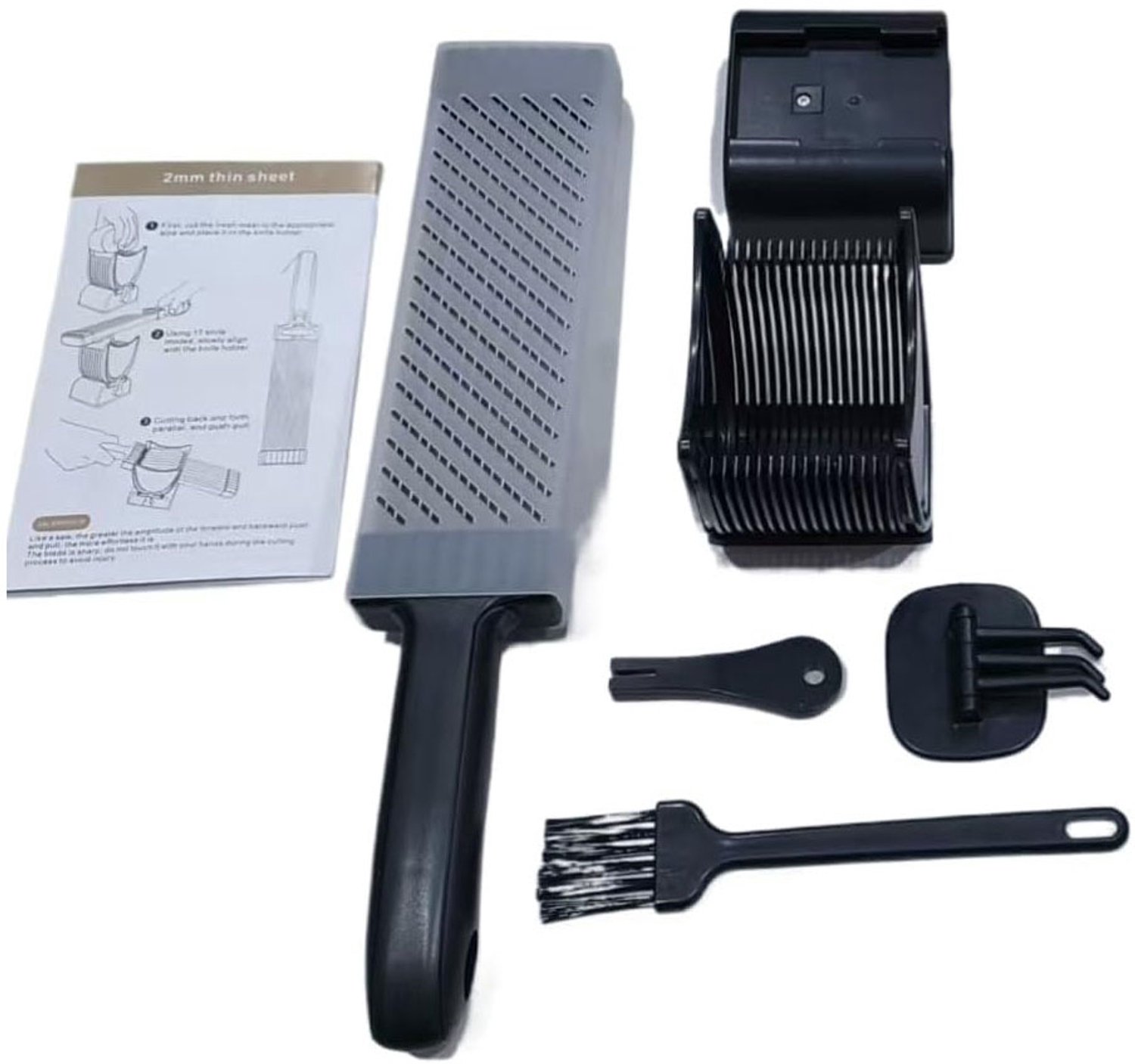 Vleessnijmachine - Snijmes voor vlees - Versnippermes voor vlees - Handmatige vleessnijmachine - Keukengerei - Roestvrij staal - 3-in-1 verstelbaar - Geschikt voor kip, eend, rundvlees, enz. - Zwart