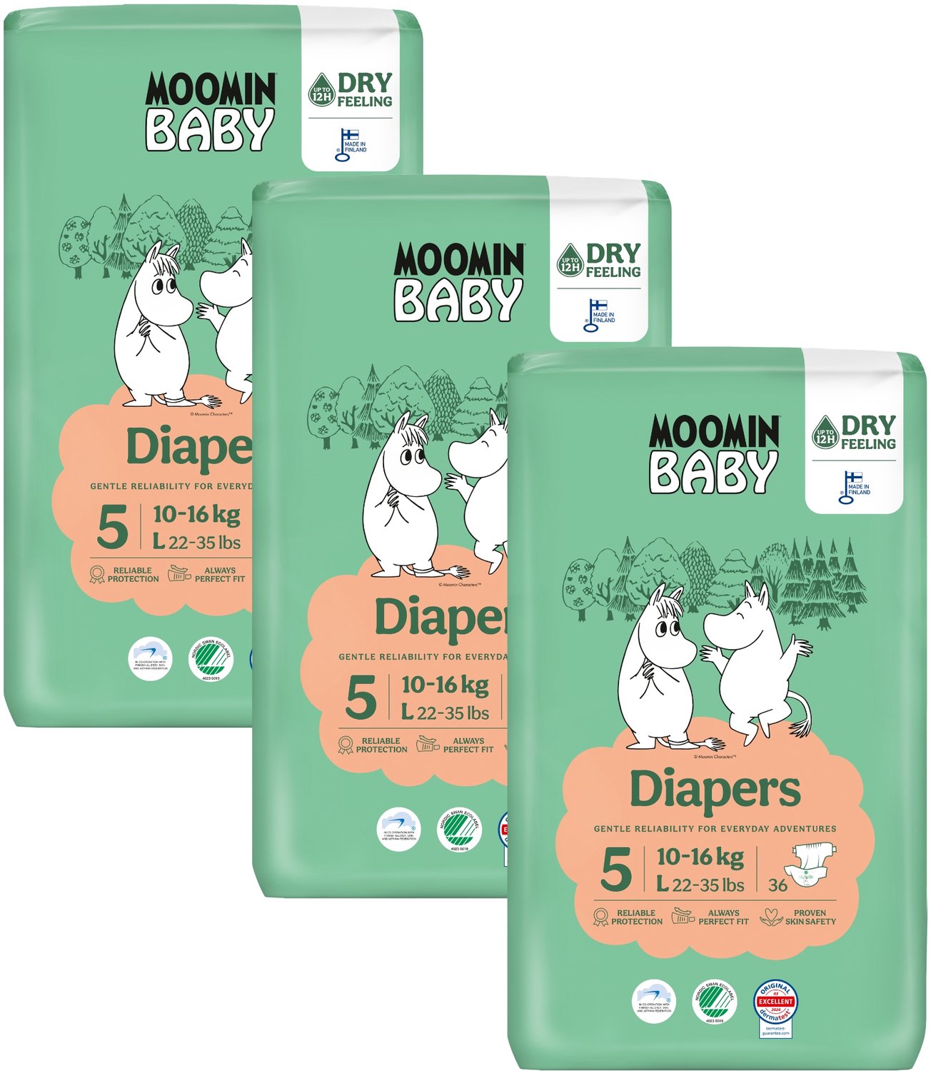 Moomin Baby Eco luiers maat 5 | 120 stuks