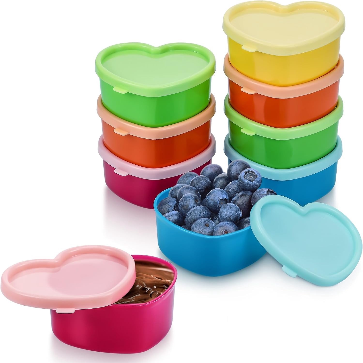 Set van 9 Kleine Voedselcontainers met Deksel, Plastic Snackpotjes 90ml, Luchtdichte Keukenopslag, Herbruikbare Jars voor Snacks en Specerijen