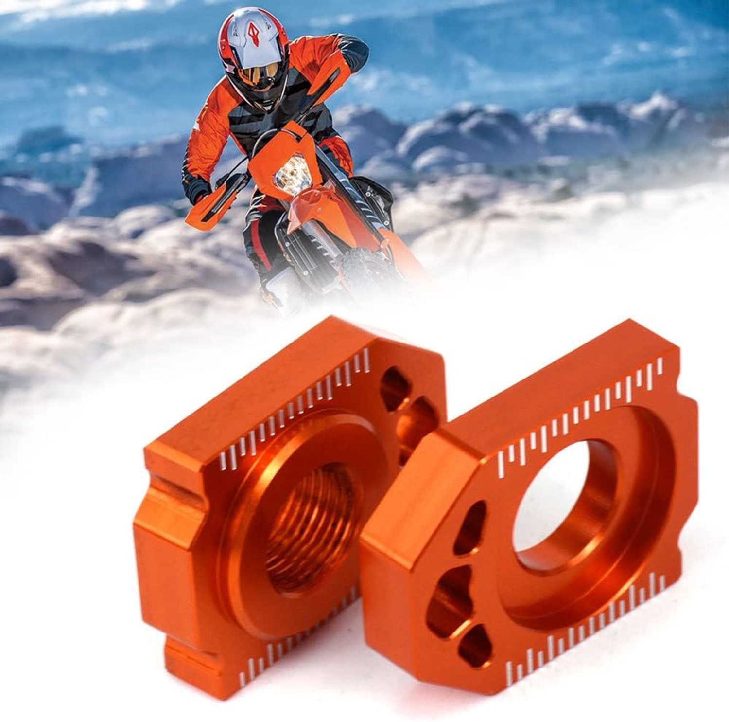 Fast Pro Motorcycle CNC Rear Axle Blocks Chain Adjuster for SX85 03-14 EXC EXCF XCW XCFW 125-530 SX SXF XC XCF 125-450 - ShopVlot