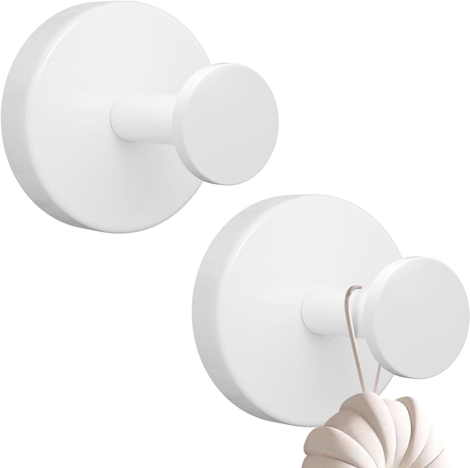 Set van 2 Zuignap Haken, 5 kg Draagvermogen, RVS Badjas Haken, Geen Boren, Herbruikbaar voor Keuken, Badkamer en Kantoor