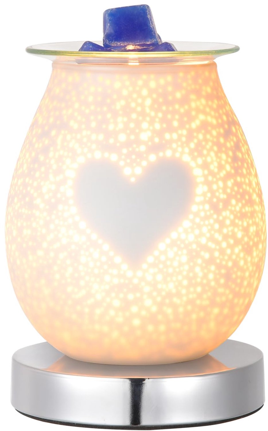 Wax smeltbrander hartvormig - spiegelglas aromatherapie lamp - touch dimmer & 3 warmte-instellingen - ShopVlot