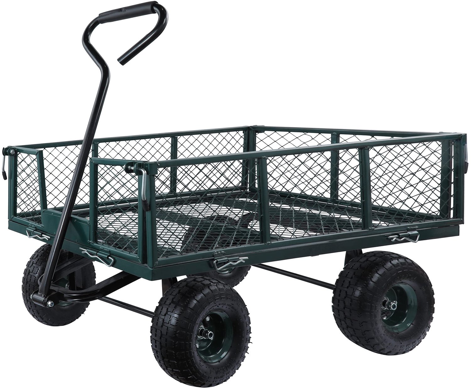 Tuinwagen 350 kg - Heavy Duty Zwart Mesh - Opvouwbare Zijden - Ideaal voor tuinieren en festivals - ShopVlot