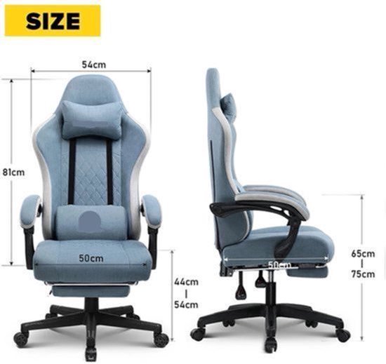 Gamestoel – Gaming Stoel – Bureaustoel – Racing Stoel – Verstelbare Stoel – Ergonomisch Design – Met Metalen Frame — afbeelding 3