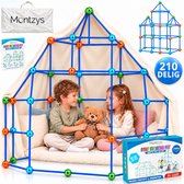 Montzys® Fort Bouwpakket - 210 Onderdelen - Speeltent & Hutten Bouwen - Constructie Speelgoed voor Jongens & Meisjes - Sinterklaas & Kerst Cadeau