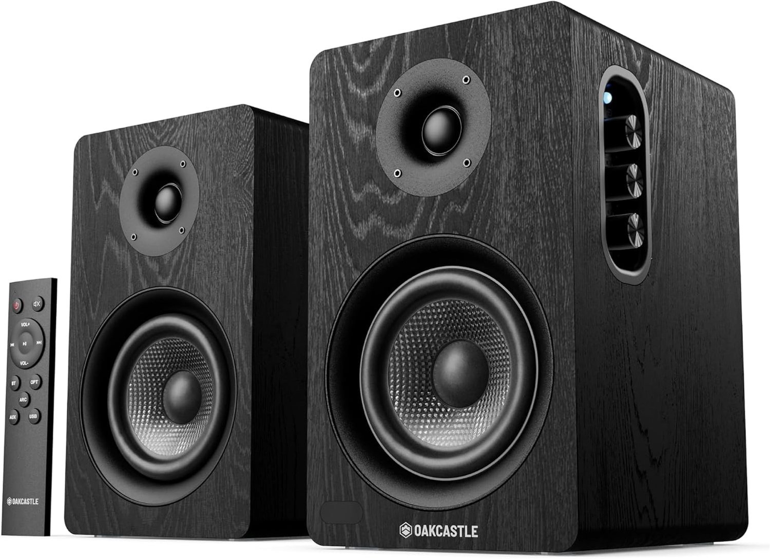 Boekenplankluidsprekers - Zwart - 20 x 13 x 21 cm - Houten Luidsprekers met Bluetooth 5.4 en Afstandsbediening - Voor TV en Gaming