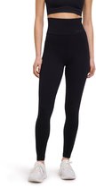 Zwarte FALKE legging met een textuur en logo op de tailleband.