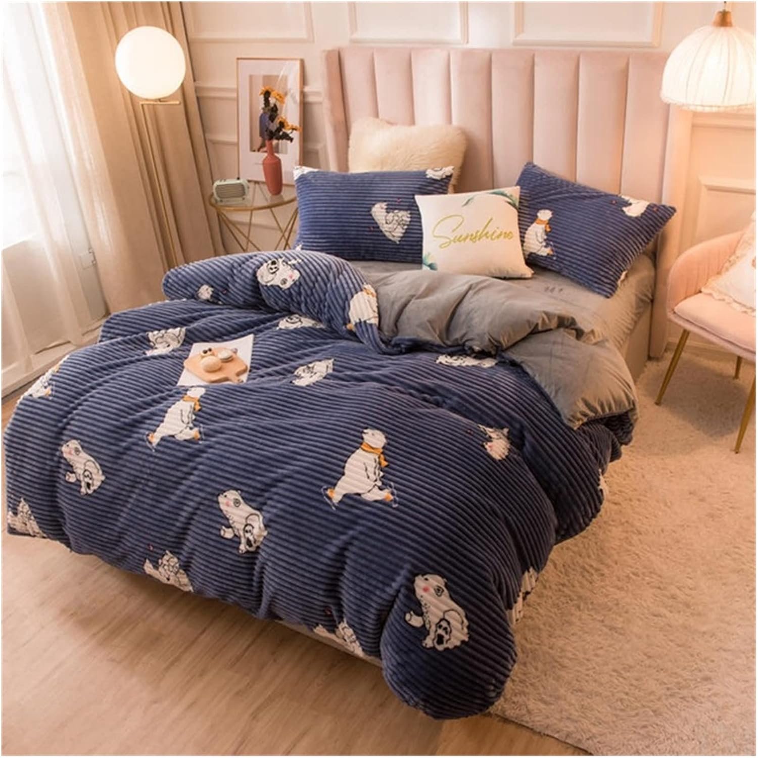 Winter Warm Soft Dubbele Side Pluche Dekbedovertrek Magic Fluwelen Dikke Bed Deken Cover Funny Cartoon Print Trooster Quilt Cover(11)