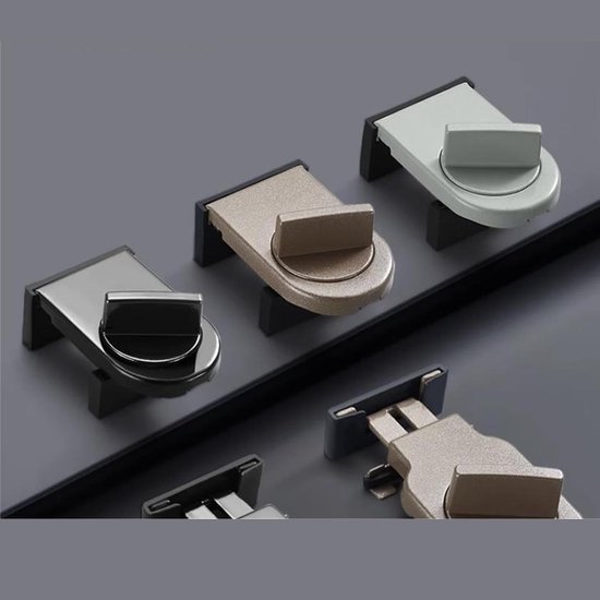 4 Stuks Schuifraam Lock Stopper voor Slaapkamer, Zilver 4x6x2.2cm — afbeelding 4