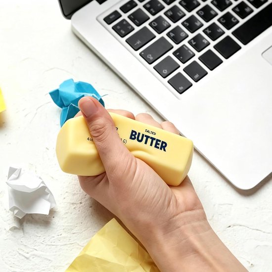 2 stuks squishy kaas en boter, anti-stress speelgoed, zacht, slow rising om in te drukken, fidget speelgoed, knijpspeelgoed, sensorisch cadeau voor volwassenen, verjaardag, feest, kantoor (A) — afbeelding 3