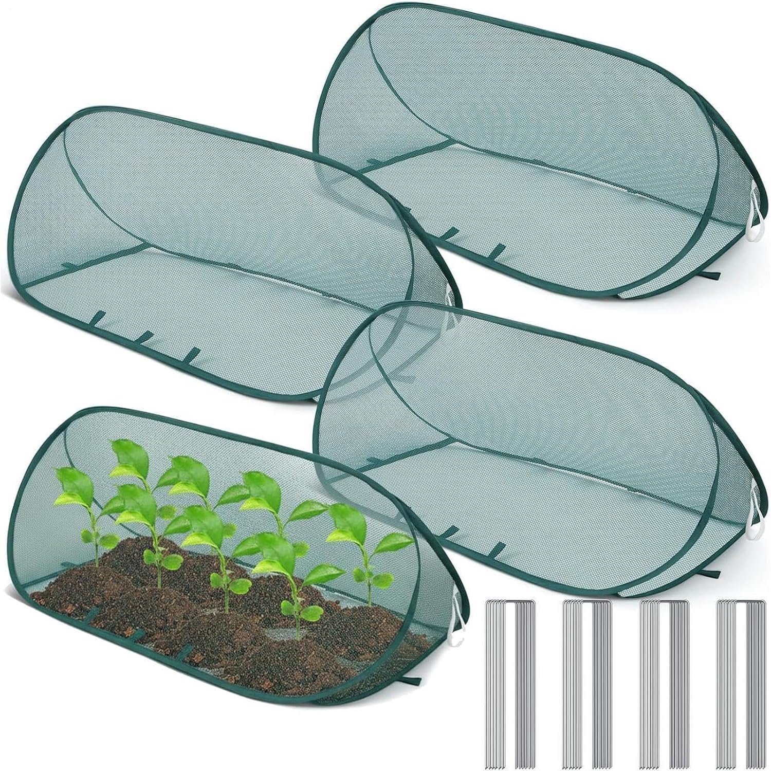 Pop-up plantenbescherming, 4 stuks, herbruikbare opvouwbare