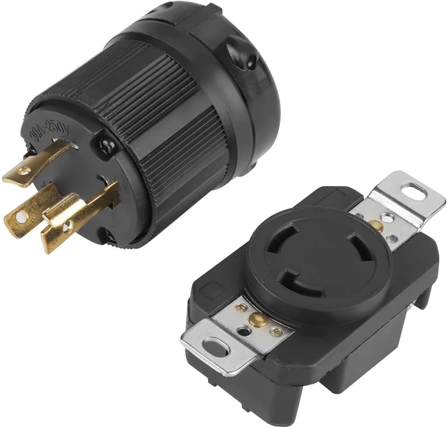 Jeffergarden NEMA L6-30P L6-30R 30A 250V Twist Lock Plug and Receptacle Set