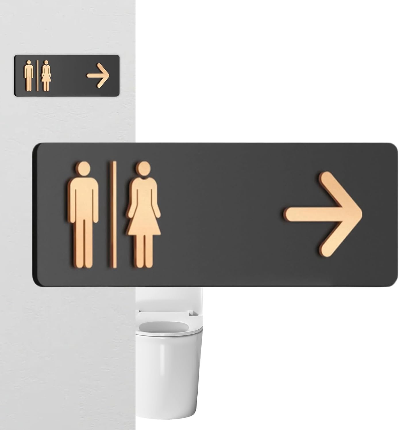 Toiletbord, acryl richtingbord, wandbord voor toiletten, voor commercieel gebruik, thuis, kantoor, openbare instellingen, restaurant, wassalon, winkelcentrum