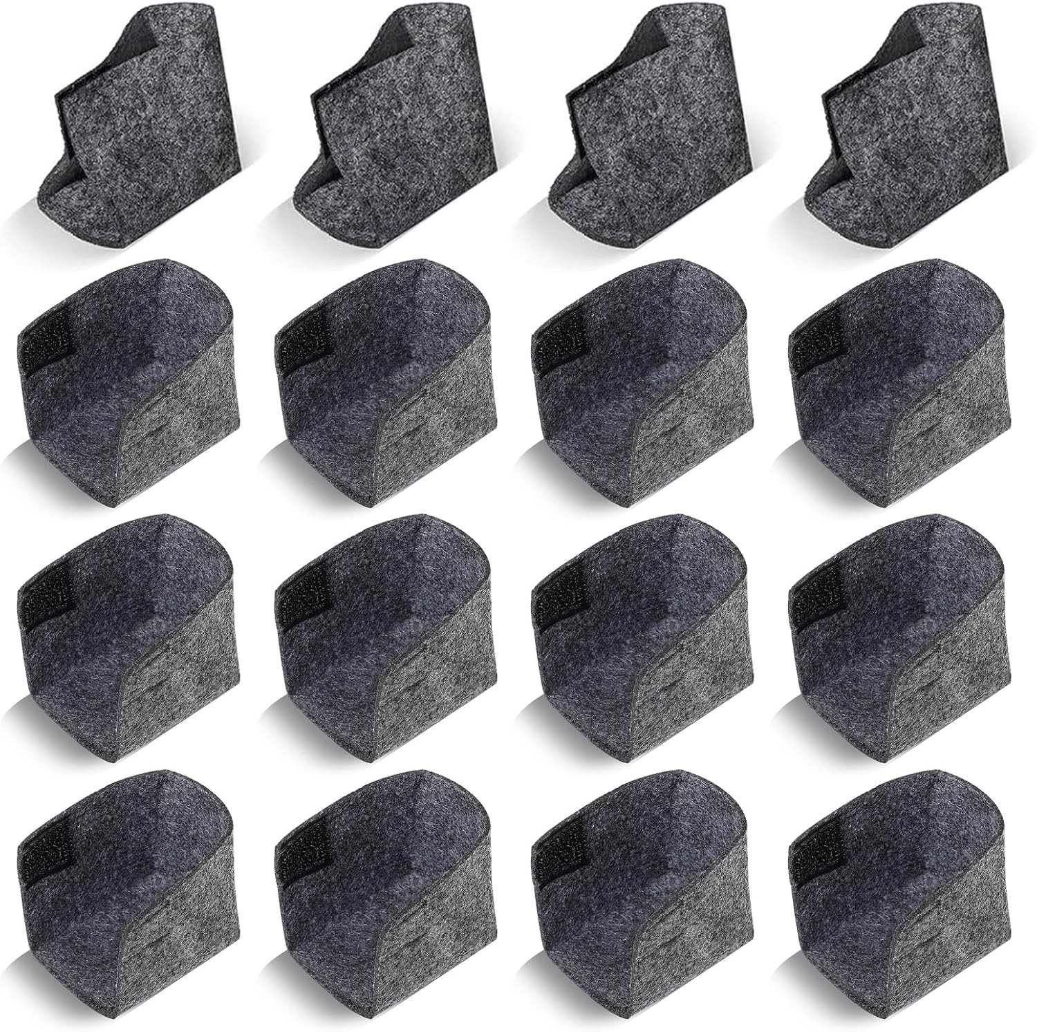 Vloerbeschermers - Donkergrijs - 3,5 x 6 x 6 cm - Vilten Bescherming voor Meubels - Voor Tuinfeesten