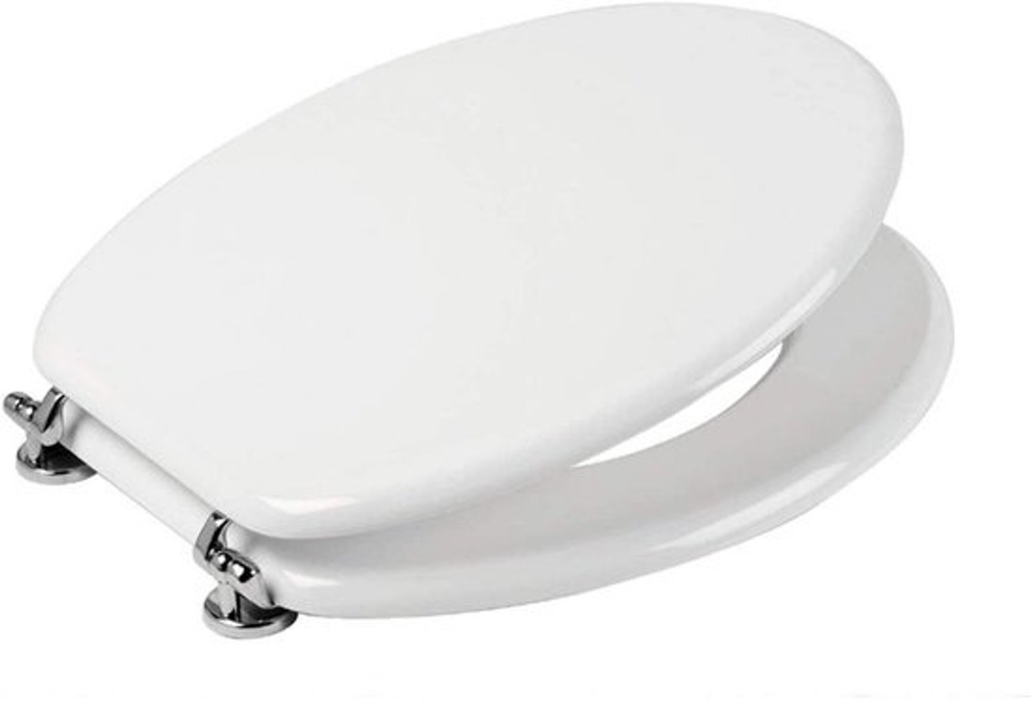 Hoogwaardige toiletbril voor WC, duurzaam hout met harscoating, wit