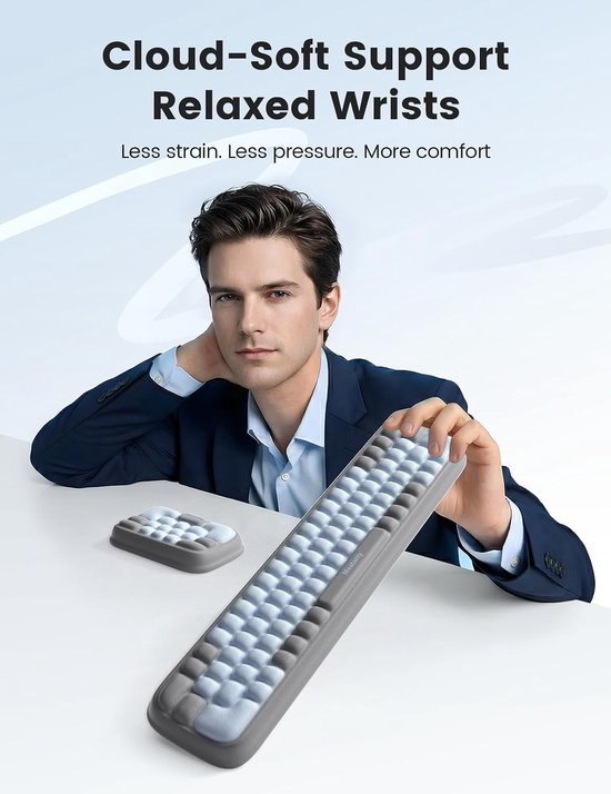 Ergonomische 3D polssteun set voor toetsenbord en muis, comfortabel en ondersteunend — afbeelding 5